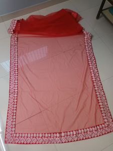 Net Embroidery Saree