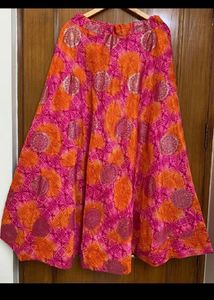 🆕Vibrant Pink & Orange Ethnic Skirt/Lehnga