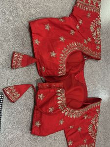 COMBO Red Embroidered Silk Blouse