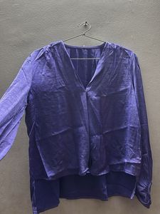 Flowy V-Neck Purple Tunic Top