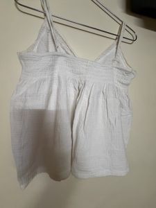 White cami top with lace trim