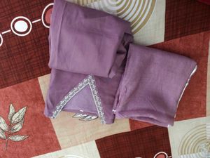 woman embroidered A line kurta set