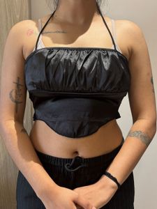 Black Smocked Tube Top