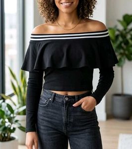Stylish Black Layered Top 🤌❤️‍🔥