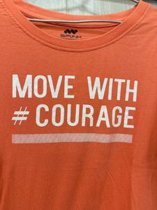 Spunk - Orange "Move With Courage" Graphic T-Shirt
