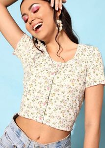 Floral Print Cropped Top