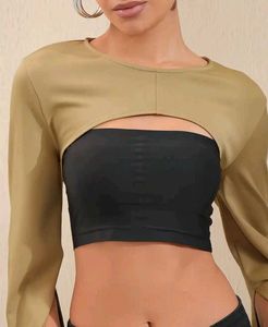🔥NEW TOKYO TALKIES bell sleeves Khaki crop top🔥