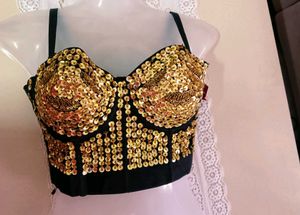 Sequin Embellished Crop Top