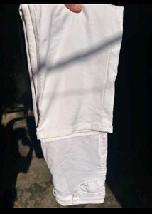 white  Wide Leg Jeans