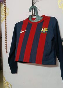 FC Barcelona Cropped Long Sleeve Top