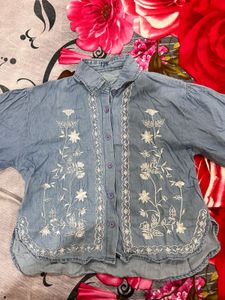 SALE🎀Embroidered Denim Top