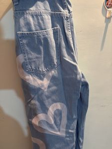 Light Wash Heart Print Jeans