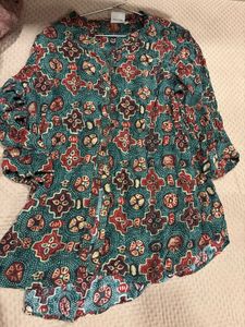 Bohemian Print V-Neck Kurta with Pant