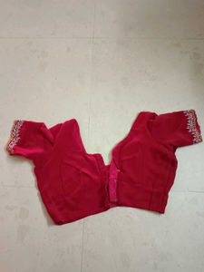 Beautiful Red Saree with Embellishments