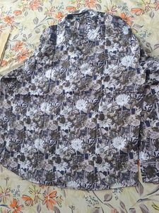 Floral Print Men's Button-Down Shirt