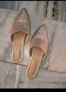 Sparkling Gold Steppings Mules n very comfortable