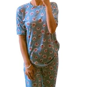 Cute Floral Print Pajama Set