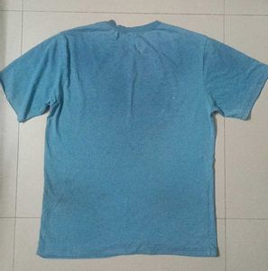 Men's Blue Textured T-Shirt