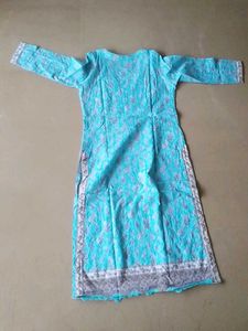 Light Blue Embroidered Kurti