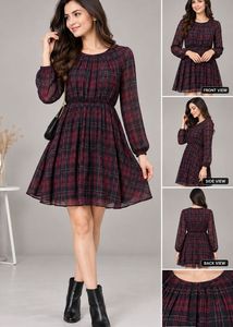 Mango Chic Plaid Mini Dress