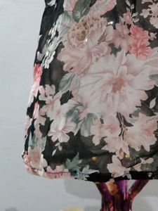 Floral Sheer Cold Shoulder Top