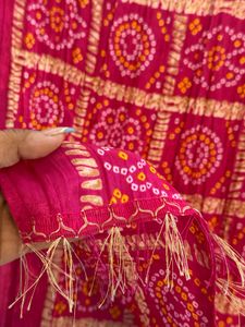Vibrant Pink Bandhani Saree