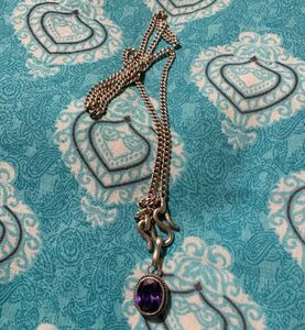 Silver Chain with Purple Pendant