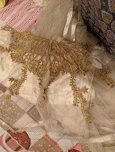 Elegant Cream &amp; Gold Gown