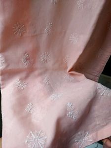 Peach colored Embroidered Kurta + Patiala Salwar