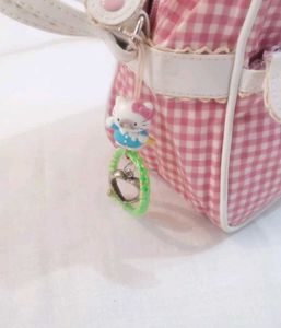Cute Pink Gingham Hello Kitty Bag