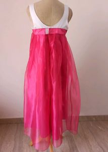Vibrant Pink &amp; White Maxi Dress. Length 49