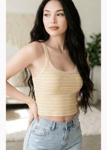 Striped Cropped Tank Top