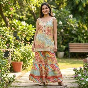 Colorful Kurta Set with Sharara