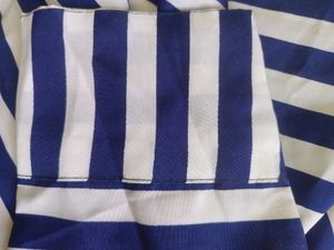 white and blue Striped Kurta