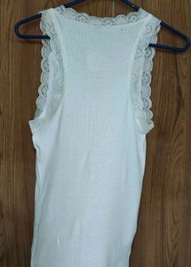 White Lace Trim Cami Top