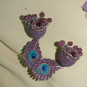 Beautiful Purple Jhumka Earrings