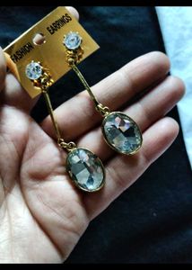 Elegant Oval Crystal Dangle Earrings