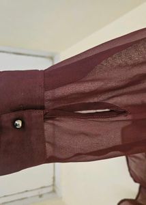 Maroon Embellished Top