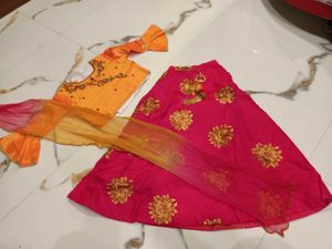 Festive Girls' Lehenga Choli Set