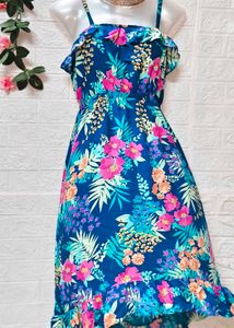Vibrant Floral Ruffle Dress Size M-L Fix price