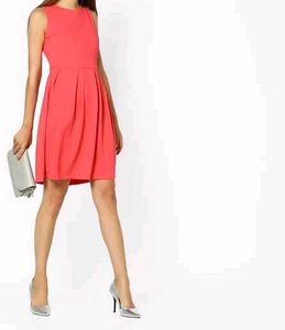Pink Coral Sleeveless Skater Dress (Large)