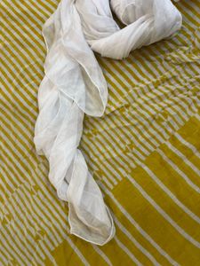 Delicate white chiffon scarf medium size