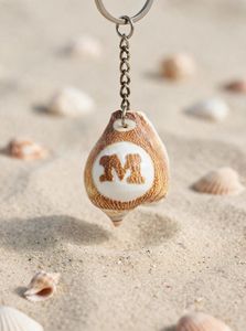 🐚✨ PERSONALIZED INITIAL SEASHELL KEYCHAIN – GOLD