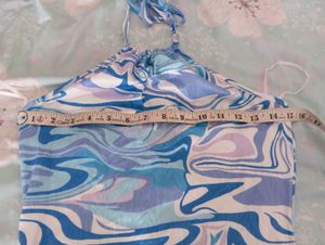Boho Marble Print Halter Dress