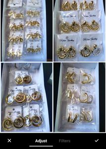 4 pairs anti tarnish earrings