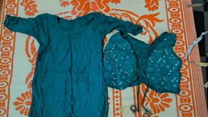 Teal Sequined Lehenga Choli