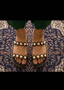 Black Pearl  Flat Sandals- 42 size