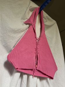 y2k Ribbed Halter Top