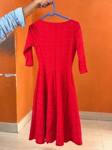 Chic Red Fit &amp; Flare Dress