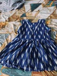 Blue Ikat Print Kurta